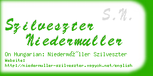 szilveszter niedermuller business card